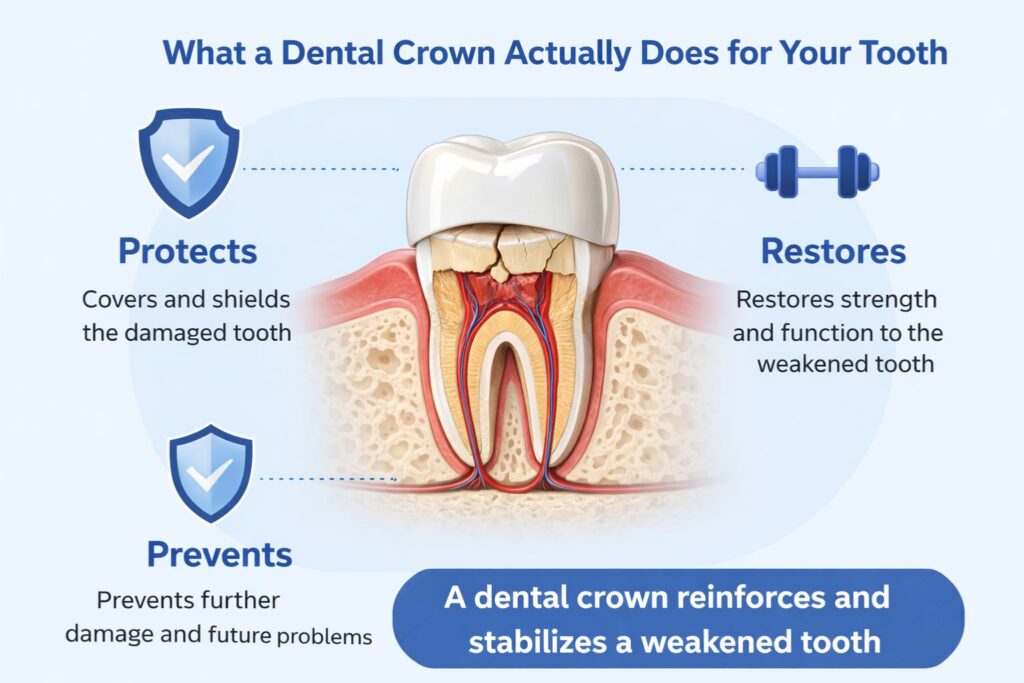 what a dental crown actually does for your tooth