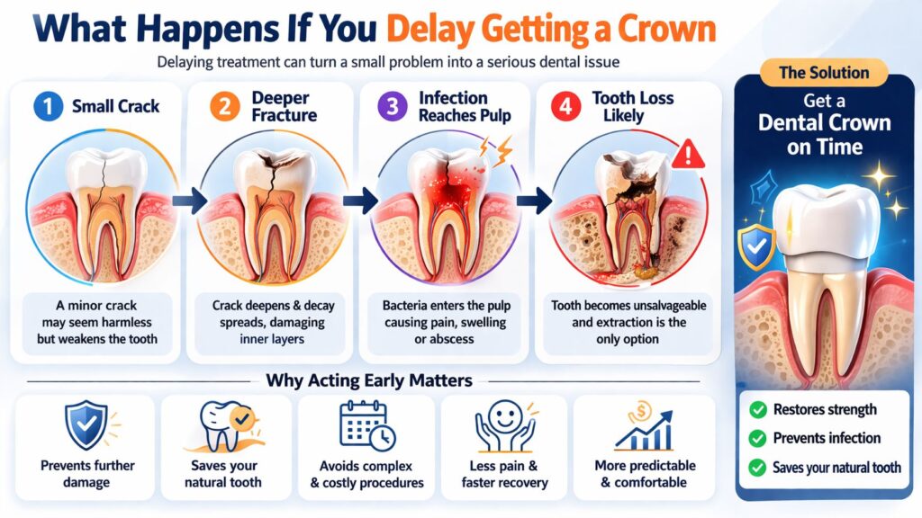 what happens if you delay dental crown